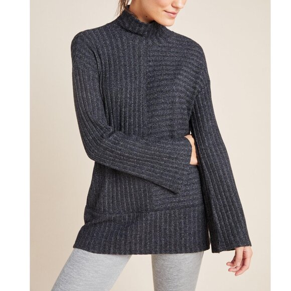 Anthropologie Sweaters - Anthropologie Saturday Sunday Kate Ribbed Tunic Sweater Top Mockneck Gray M